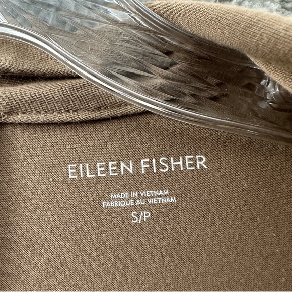 Eileen Fisher Organic Cotton Long Sleeve Cardigan Tan Pockets Women's Small - Picture 5 of 9